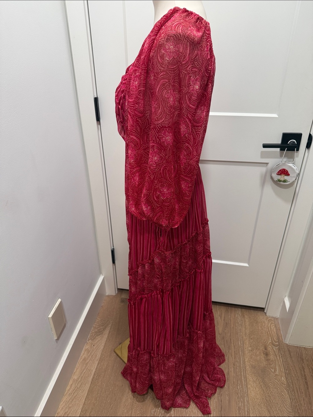 Free People Red “YOURE A JEWEL”  Maxi Dress - Picture 6 of 9